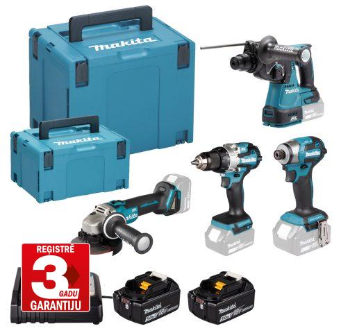 Instrumentu komplekts LXT 18V (DDF489 DGA504 DTD173 DHR242) 2x5Ah Makita DLX4200JX1