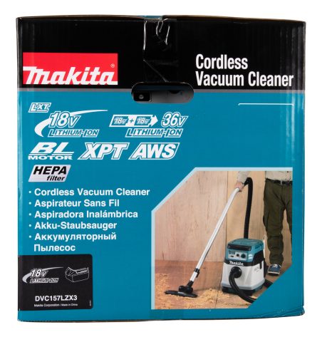 LXT 18VX2 BL Akumulatora putekļusūcējs 15L ar AWS DVC157LZX3 Makita