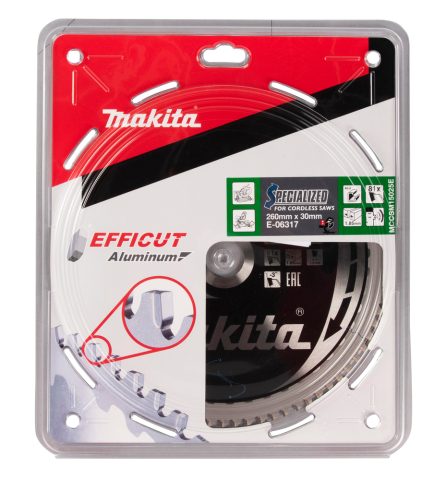 T.C.T. Zāģripa  260X30X1,85MM, Z-81, EFFICUT Aluminum E-06317 Makita