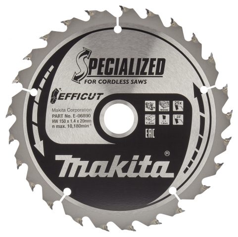 T.C.T. Zāģripa kokam 150X1.4X20mm 23° T25 EFFICUT E-06890