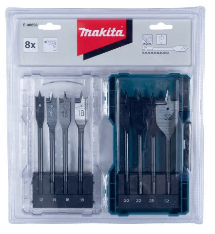 Plakano koka urbju komplekts, 8gab (12, 14, 16, 18, 20, 22, 25, 32mm)                            E-08698
