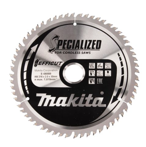 T.C.T. Zāģripa  216X30X2,0mm 10° T-60  E-08888 Makita