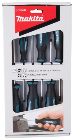 6 Skrūvgriešu komplekts (SL 4gab + PH 2pcs) E-10506