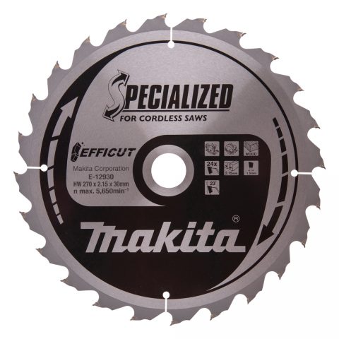 T.C.T. Zāģripa kokam 270X2.15X30mm 23° T24 EFFICUT E-12930