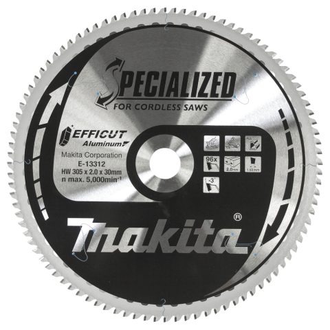 T.C.T. Zāģripa alumīnijam 305X30X2MM -3° , T96, EFFICUT Aluminum E-13312