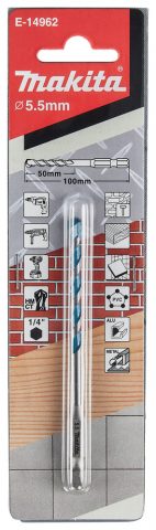 TCT universālie urbjis multi materiāliem 5,5X100mm,  1/4″                       E-14962
