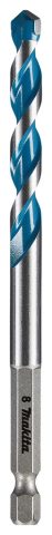 TCT universālie urbjis multi materiāliem 8X120mm,  1/4″                        E-15045