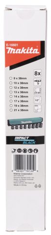 Spēka patrona komplekts 8 izmēru 1/2”x 38mm (8,10, 12, 13, 14, 17, 19, 21, ) E-16601 Makita