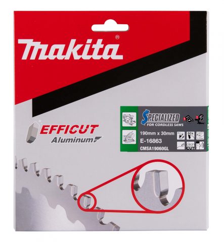 T.C.T ZĀĢRIPAS alumīnijam, 190 x 30 mm, 60T, EFFICUT E-16863 Makita