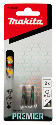 Torsion uzgalis C-tipa Impact PREMIER H3.0x25mm 2gab. E-26733