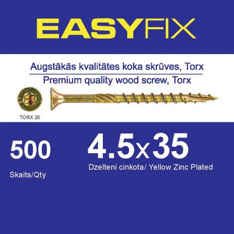 EASY-FIX Koka Konstrukciju Skrūve 4,5x35mm TORX20 (500gb)