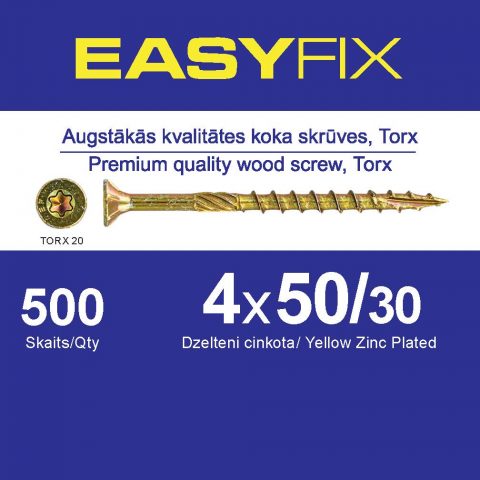 EASY-FIX Koka Konstrukciju Skrūve 4x50mm TORX20 (500gb)