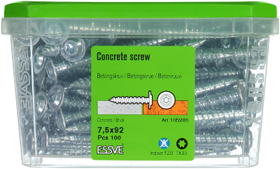 Skrūve betonam 7,5X92 WAF Zn-100gab 105286 ESSVE